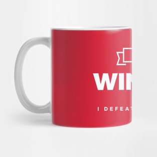 Winner 2021 – I defeated COVID-19 (White design) Mug